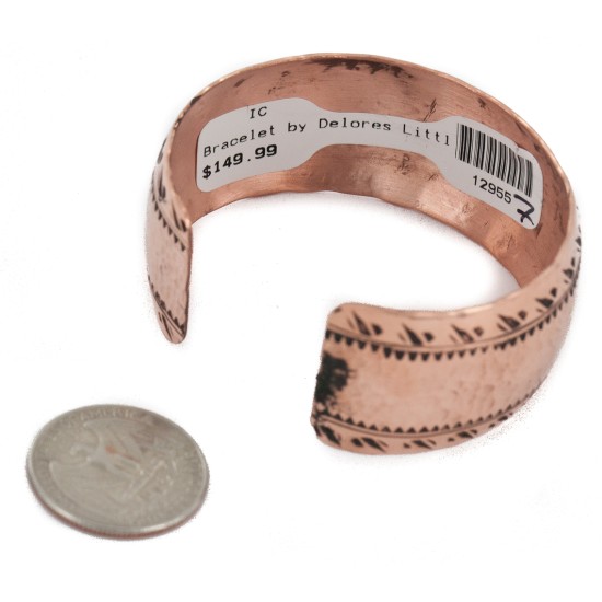 Hammered Handmade Navajo Certified Authentic Pure Copper Native American Bracelet 12955-7 Hammered Handmade Navajo Certified Authentic Pure Copper Native American Bracelet 12955-7