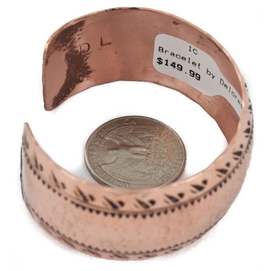 Hammered Handmade Navajo Certified Authentic Pure Copper Native American Bracelet 12955-7 Hammered Handmade Navajo Certified Authentic Pure Copper Native American Bracelet 12955-7