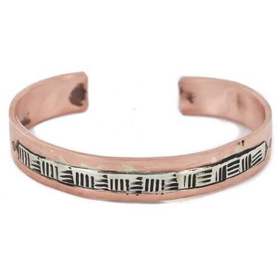 Certified Authentic Handmade Navajo Pure Copper and .925 Sterling Silver Native American Bracelet 12952-2 Certified Authentic Handmade Navajo Pure Copper and .925 Sterling Silver Native American Bracelet 12952-2