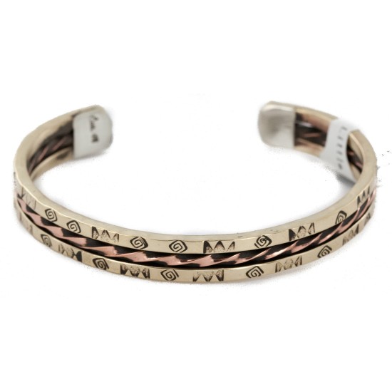 Certified Authentic Handmade Navajo Pure Copper and Brass Native American Bracelet 12958-3 Certified Authentic Handmade Navajo Pure Copper and Brass Native American Bracelet 12958-3