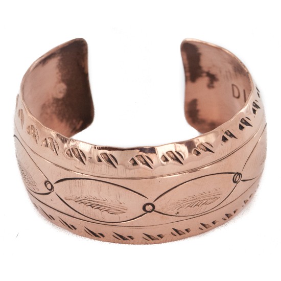 Feather Handmade Navajo Certified Authentic Pure Copper Native American Bracelet 12956-2 Feather Handmade Navajo Certified Authentic Pure Copper Native American Bracelet 12956-2