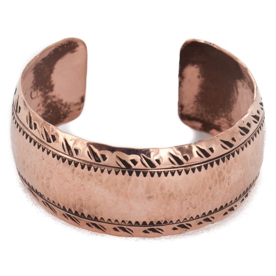 Hammered Handmade Navajo Certified Authentic Pure Copper Native American Bracelet 12955-7 Hammered Handmade Navajo Certified Authentic Pure Copper Native American Bracelet 12955-7