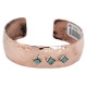 Handmade Certified Authentic Hammered Navajo Natural Turquoise Pure Copper Native American Bracelet 12953-2 Handmade Certified Authentic Hammered Navajo Natural Turquoise Pure Copper Native American Bracelet 12953-2