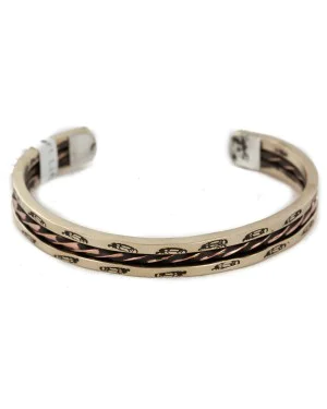 Handmade Feather Navajo Certified Authentic Pure Copper and Brass Native American Bracelet 12958-4