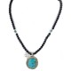 .925 Sterling Silver Handmade Certified Authentic Navajo Natural Purple Goldstone and Turquoise Native American Necklace 15033-15-15814-19