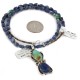 .925 Sterling Silver Handmade Certified Authentic Navajo Natural Turquoise and Lapis Native American Necklace 1489-5-10225
