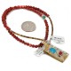12kt Gold Filled and .925 Sterling Silver Handmade Certified Authentic Navajo Coral Natural Turquoise Native American Necklace 740100-78-1570