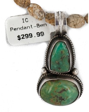 .925 Sterling Silver Certified Authentic Navajo Natural Turquoise and Jasper Native American Necklace 740104-13-15794 .925 Sterling Silver Certified Authentic Navajo Natural Turquoise and Jasper Native American Necklace 740104-13-15794