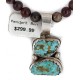 .925 Sterling Silver Certified Authentic Navajo Natural Turquoise and Red Jasper Native American Necklace 34041-1-15786