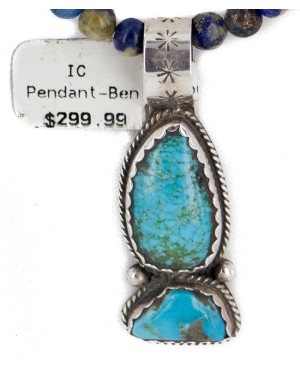 .925 Sterling Silver Certified Authentic Navajo Natural Turquoise Lapis Native American Necklace 15058-10-15771 .925 Sterling Silver Certified Authentic Navajo Natural Turquoise Lapis Native American Necklace 15058-10-15771