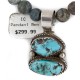 .925 Sterling Silver Certified Authentic Navajo Natural Turquoise Lapis Native American Necklace 34041-2-14542