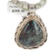 .925 Sterling Silver Handmade Certified Authentic Navajo Natural Turquoise Green Jasper Native American Necklace 14864-2-15834