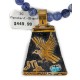 Eagle 12kt Gold Filled and .925 Sterling Silver Handmade Certified Authentic Navajo Natural Turquoise Lapis Native American Necklace 740102-16-10225