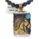 Horse 12kt Gold Filled and .925 Sterling Silver Handmade Certified Authentic Navajo Natural Lapis Turquoise Native American Necklace 14725-6-15834