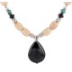 Certified Authentic Navajo .925 Sterling Silver Natural Turquoise Agate Black Onyx Native American Necklace 25289-66