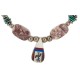 Certified Authentic Inlay Navajo .925 Sterling Silver Natural Turquoise Agate Native American Necklace  25289-4