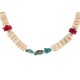 Certified Authentic Navajo .925 Sterling Silver Coral Natural Turquoise Graduated Melon Shell Native American Necklace 25289-5 Certified Authentic Navajo .925 Sterling Silver Coral Natural Turquoise Graduated Melon Shell Native American Necklace 25289-5