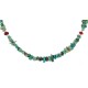 Certified Authentic Navajo .925 Sterling Silver Natural Turquoise Coral Chain Native American Necklace 25289-1