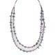2 Strand Certified Authentic Navajo .925 Sterling Silver Natural Turquoise Amethyst Native American Necklace 15585-370