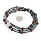 2 Strand Certified Authentic Navajo .925 Sterling Silver Natural Turquoise Red Jasper Native American Necklace  15546-13
