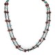 2 Strand Certified Authentic Navajo .925 Sterling Silver Natural Turquoise Red Jasper Native American Necklace  15546-13