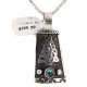 .925 Sterling Silver Handmade Certified Authentic Arrow Navajo Natural Turquoise Native American Necklace 24424-4