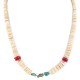 Certified Authentic Navajo .925 Sterling Silver Coral Natural Turquoise Graduated Melon Shell Native American Necklace 25289-5 Certified Authentic Navajo .925 Sterling Silver Coral Natural Turquoise Graduated Melon Shell Native American Necklace 25289-5