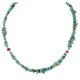 Certified Authentic Navajo .925 Sterling Silver Natural Turquoise Coral Chain Native American Necklace 25289-1