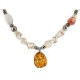 Certified Authentic Navajo .925 Sterling Silver White Howlite Carnelian Jasper Native American Necklace 15463-17