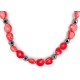 Certified Authentic Navajo .925 Sterling Silver Coral Hematite Native American Necklace 25215-104 Certified Authentic Navajo .925 Sterling Silver Coral Hematite Native American Necklace 25215-104