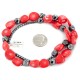 Certified Authentic Navajo .925 Sterling Silver Coral Hematite Native American Necklace 25215-104 Certified Authentic Navajo .925 Sterling Silver Coral Hematite Native American Necklace 25215-104