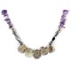 Certified Authentic Navajo .925 Sterling Silver Natural Amethyst Smoky Quartz Hematite Native American Necklace 15456-147
