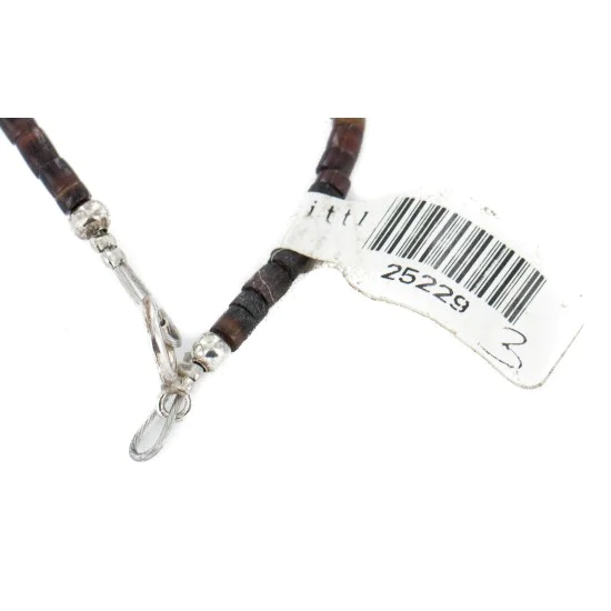 Certified Authentic Navajo .925 Sterling Silver Natural Turquoise Coral Heishi Native American Necklace 25229-3