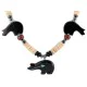 Bear Certified Authentic Navajo .925 Sterling Silver Natural Graduated Melon Shell Turquoise Resin Black Onyx Red Jasper Hematite Native American Necklace 25225-4