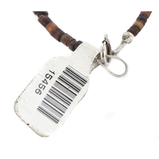 Certified Authentic Navajo .925 Sterling Silver White Howlite Red Jasper Native American Necklace 15456-37 Certified Authentic Navajo .925 Sterling Silver White Howlite Red Jasper Native American Necklace 15456-37