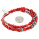 Certified Authentic Navajo .925 Sterling Silver Natural Turquoise Coral Chain Native American Necklace 10309