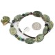 Bear Certified Authentic Navajo .925 Sterling Silver Natural Turquoise Green Jasper Hematite Native American Necklace 15888-5