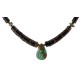 Certified Authentic Navajo .925 Sterling Silver Natural Dark Graduated Melon Shell Turquoise Drop Native American Necklace 15778-33