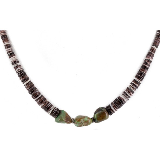 Certified Authentic Navajo .925 Sterling Silver Natural Graduated Heishi and Turquoise Native American Necklace 15293-7 Certified Authentic Navajo .925 Sterling Silver Natural Graduated Heishi and Turquoise Native American Necklace 15293-7