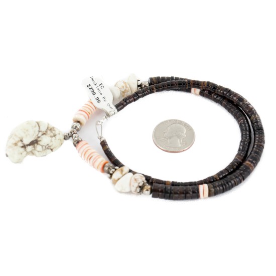Certified Authentic Navajo .925 Sterling Silver Natural Graduated Heishi White Howlite Native American Necklace 15364-53 Certified Authentic Navajo .925 Sterling Silver Natural Graduated Heishi White Howlite Native American Necklace 15364-53