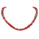 Certified Authentic Navajo .925 Sterling Silver Natural Turquoise Coral Chain Native American Necklace 10309 Certified Authentic Navajo .925 Sterling Silver Natural Turquoise Coral Chain Native American Necklace 10309