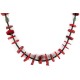 Navajo .925 Sterling Silver Natural Turquoise Coral Heishi Necklace 25235-4