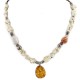 Certified Authentic Navajo .925 Sterling Silver White Howlite Carnelian Jasper Native American Necklace 15463-17