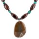 Certified Authentic Navajo .925 Sterling Silver Natural Turquoise Tigers Eye Hematite Agate Native American Necklace 15800-33