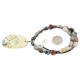 Certified Authentic Navajo .925 Sterling Silver Natural Turquoise Red Jasper Agate Hematite Native American Necklace 750133-4