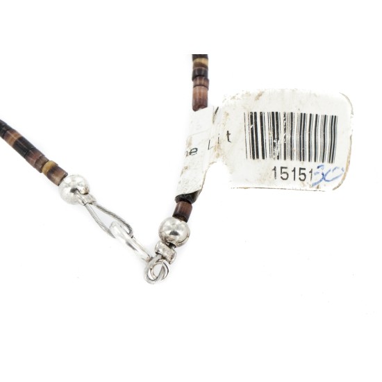 Certified Authentic Navajo .925 Sterling Silver Natural Turquoise Agate Native American Necklace 15151-30 Certified Authentic Navajo .925 Sterling Silver Natural Turquoise Agate Native American Necklace 15151-30