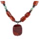Certified Authentic Navajo .925 Sterling Silver Natural Turquoise Coral Hematite Native American Necklace 25215-102