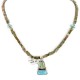 .925 Sterling Silver Certified Authentic Navajo Turquoise Jasper Native American Necklace 14389-50-790101
