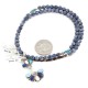 Petit Point Handmade Certified Authentic Zuni .925 Sterling Silver Natural Turquoise Lapis and Mother of Pearl Native American Necklace 174127-5-102235