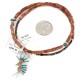 Kokopelli Petit Point Handmade Certified Authentic Zuni .925 Sterling Silver Turquoise Coral Goldstone Native American Necklace 24206-1-15786-32